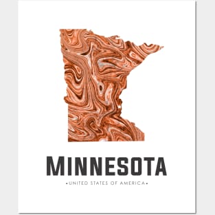 Minnesota state map abstract brown Posters and Art